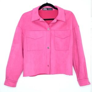 Zara Women's Hot Pink Suede Jacket